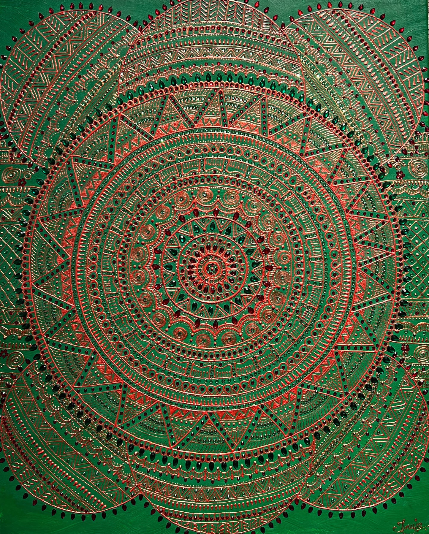 Green Mandala - Original Painting